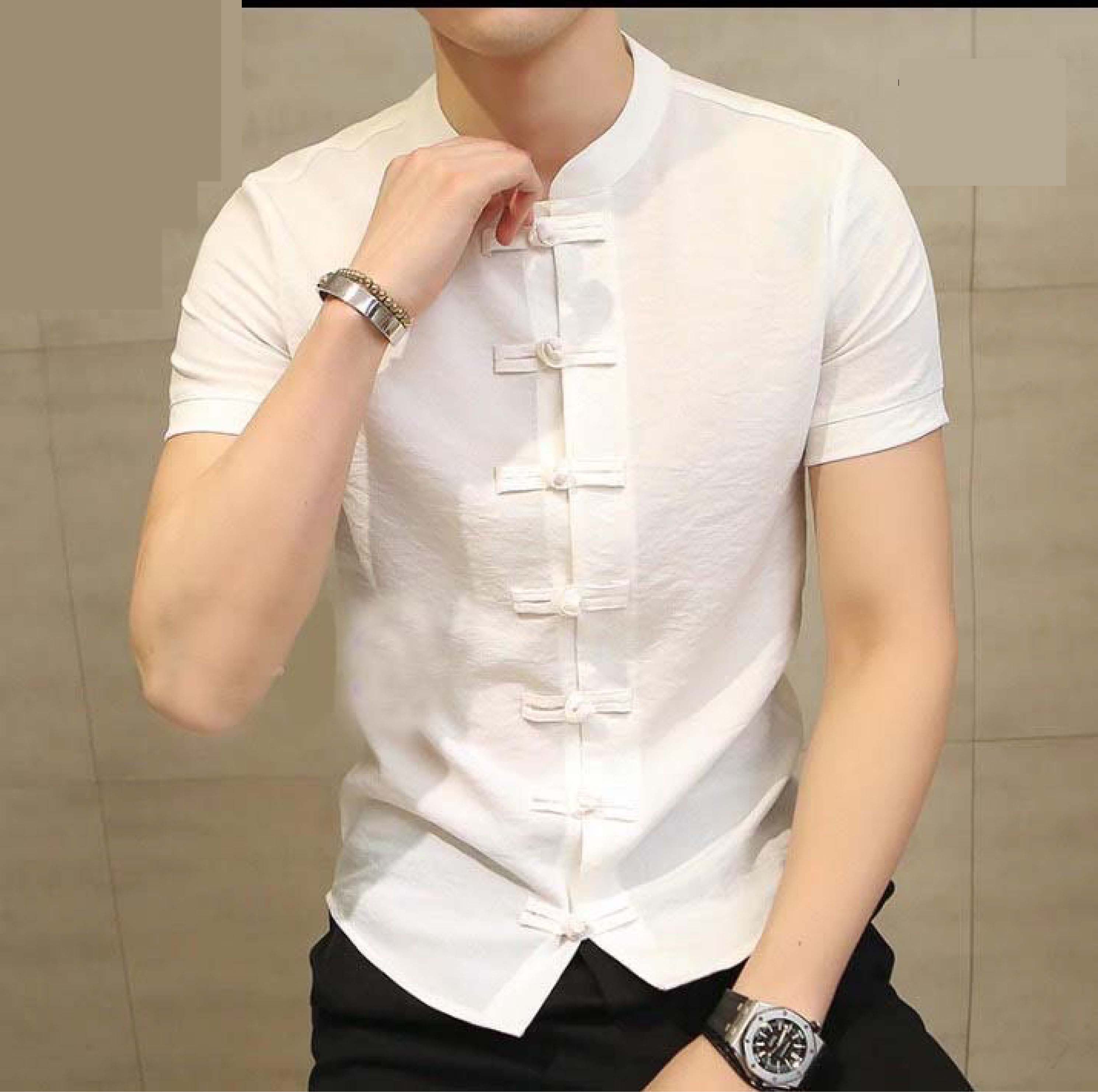 Short Sleeve Gents White Fotua