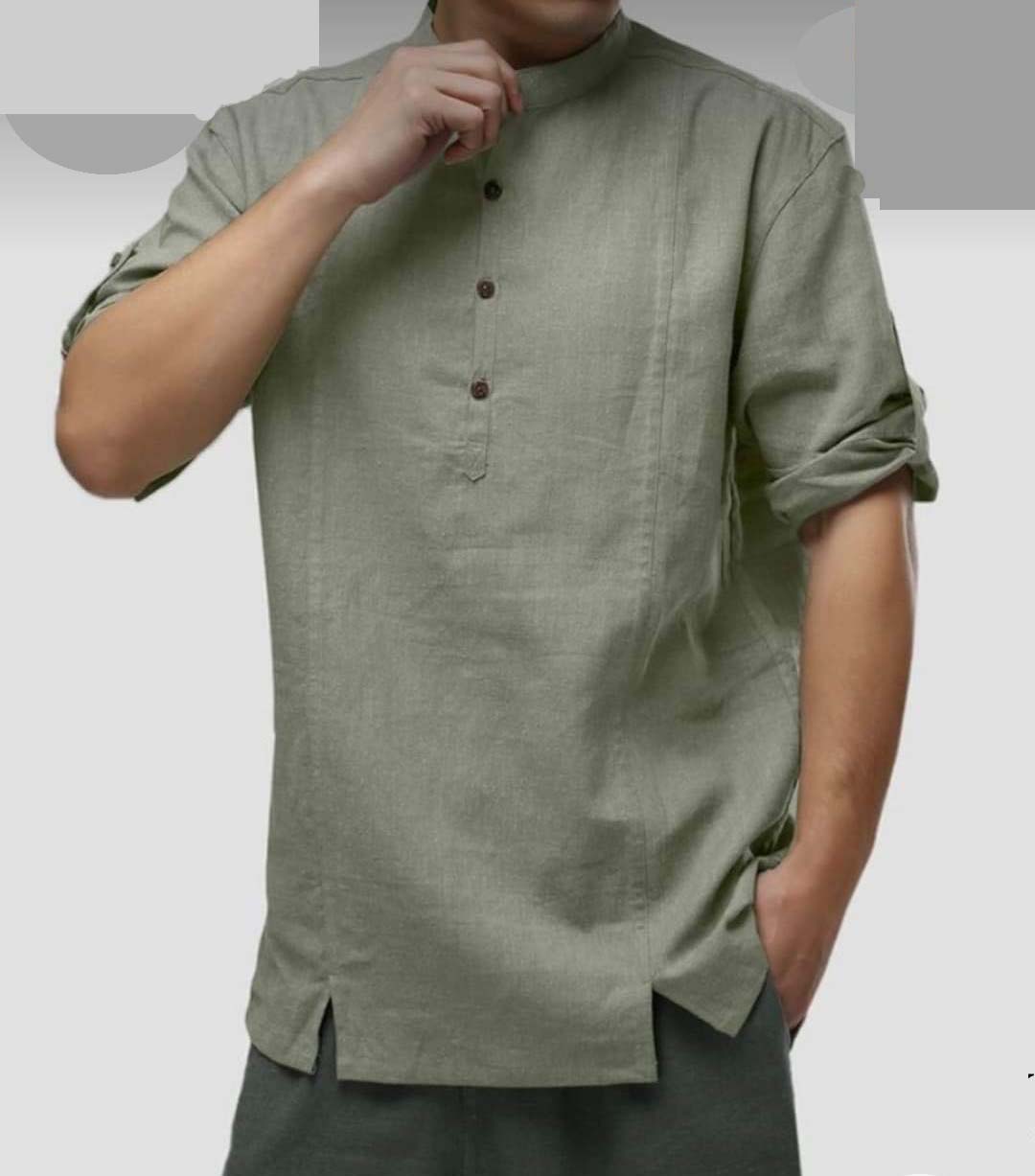 Long Sleeve Olive Katua For Man 