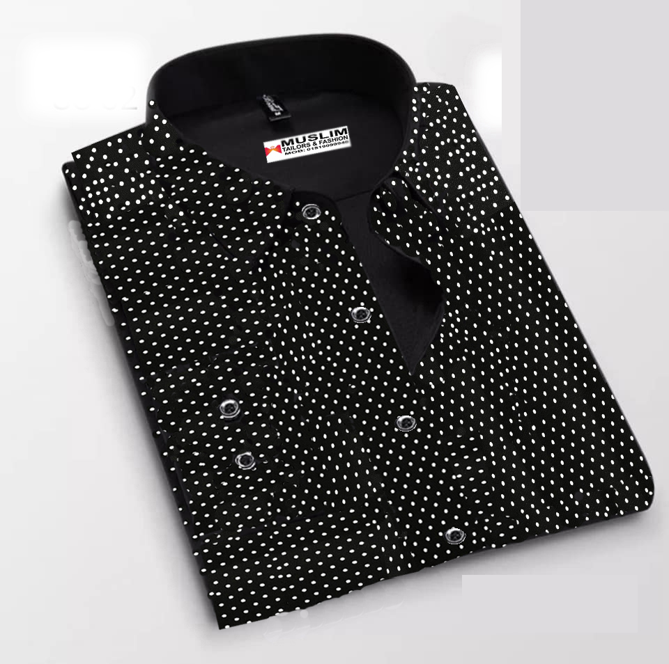 Black & White Print Long Sleeve Casual Shirt for Men