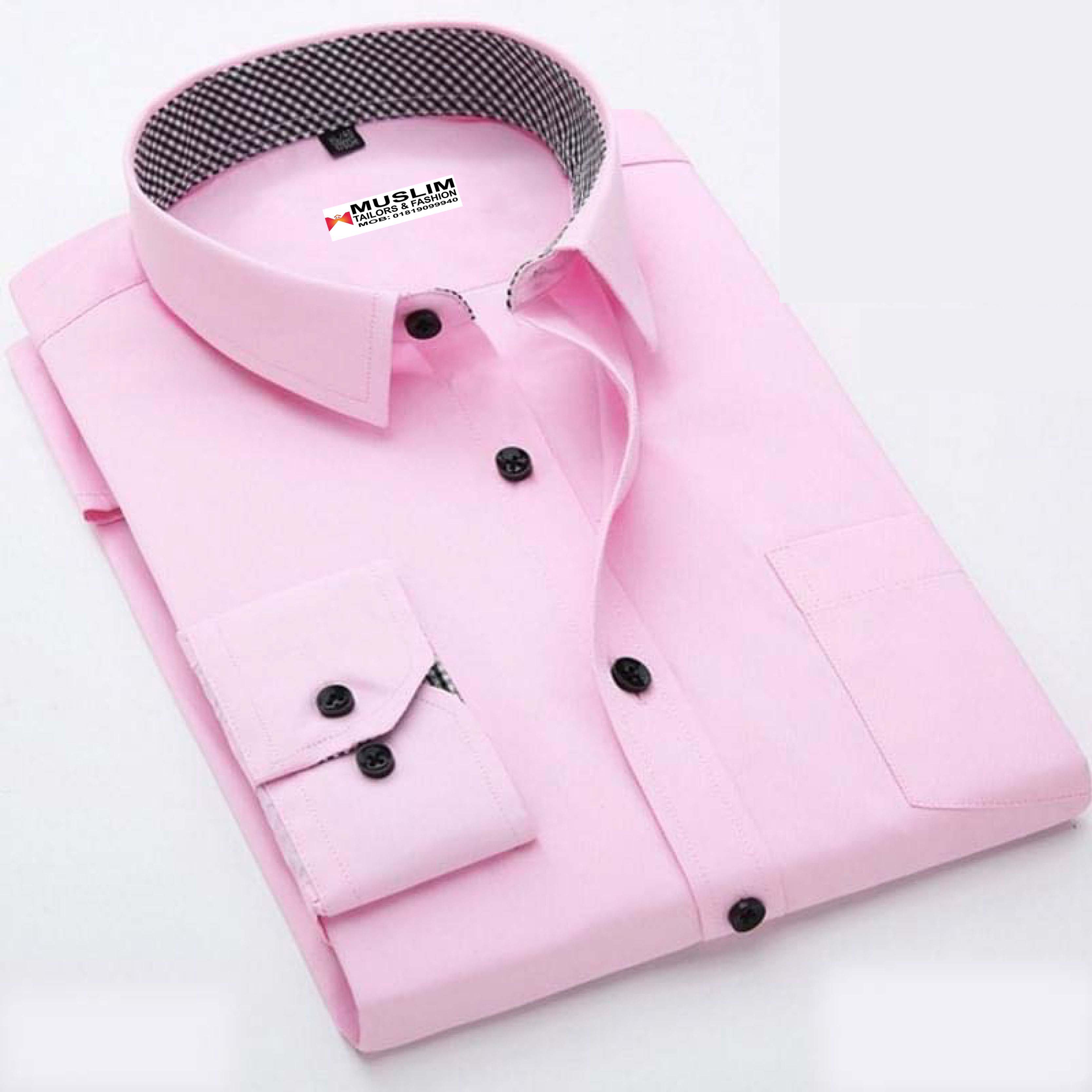 Pink Long Sleeve Casual Shirt for Men 